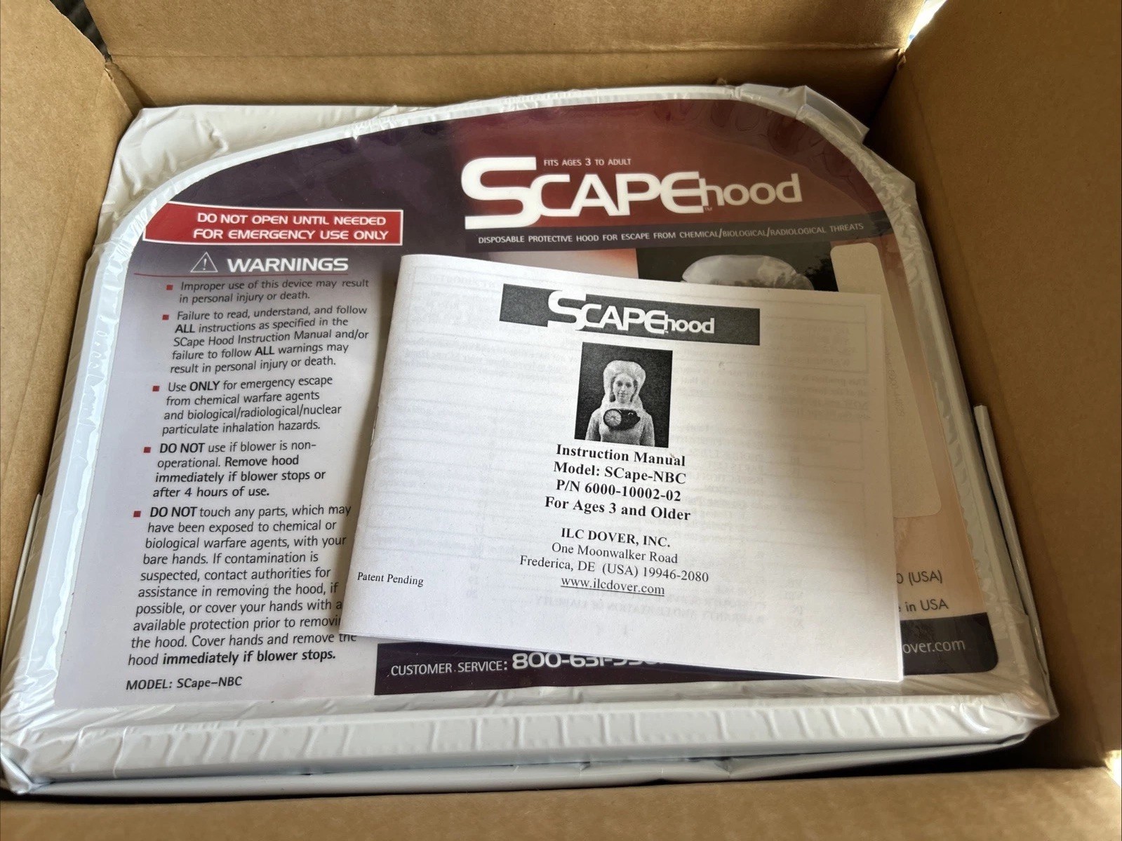 Scape SCape-NBC Disposable Protective Mask Hood Chemical/Biologic 6000-10002-02