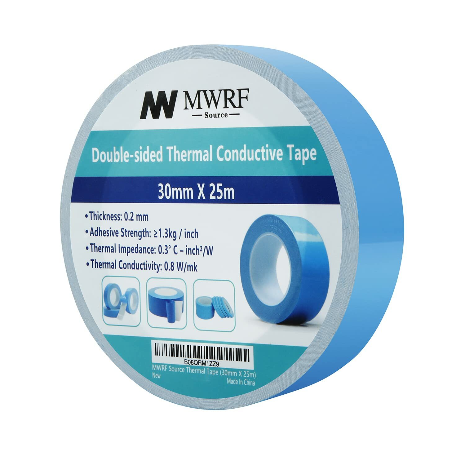 30mm X 25m (1.18″ x 82′) Thermal Conductive Adhesive Tape for Coolers, Heat Sink