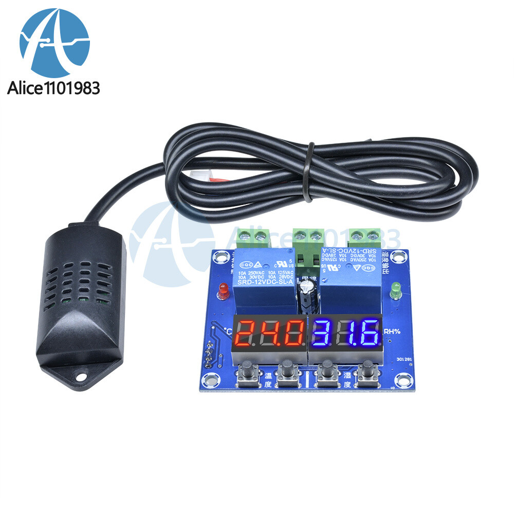 12V LED Digital Display Thermostat Temperature Humidity Controller W1209 XH-M452