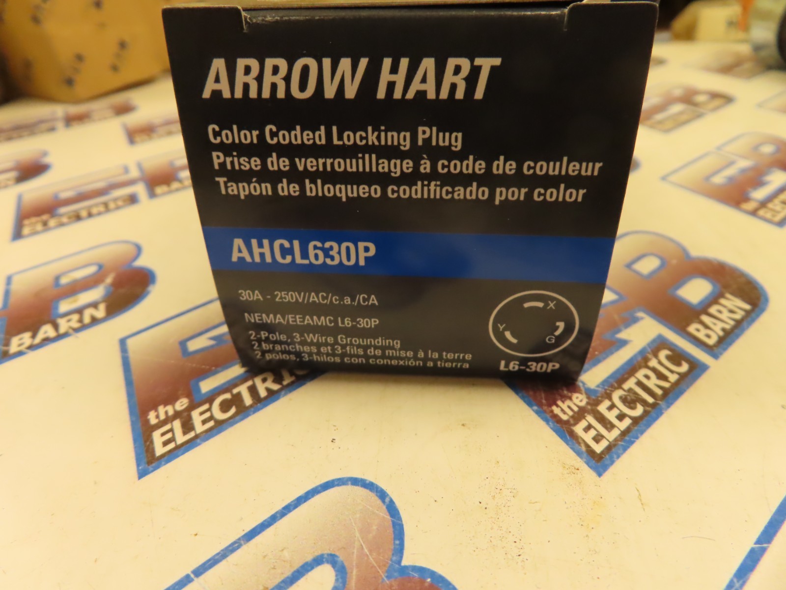 Eaton AHCL630P Twistlock Plug 30 Amp 250 Volt 3W Blue L6-30P -NEW-B