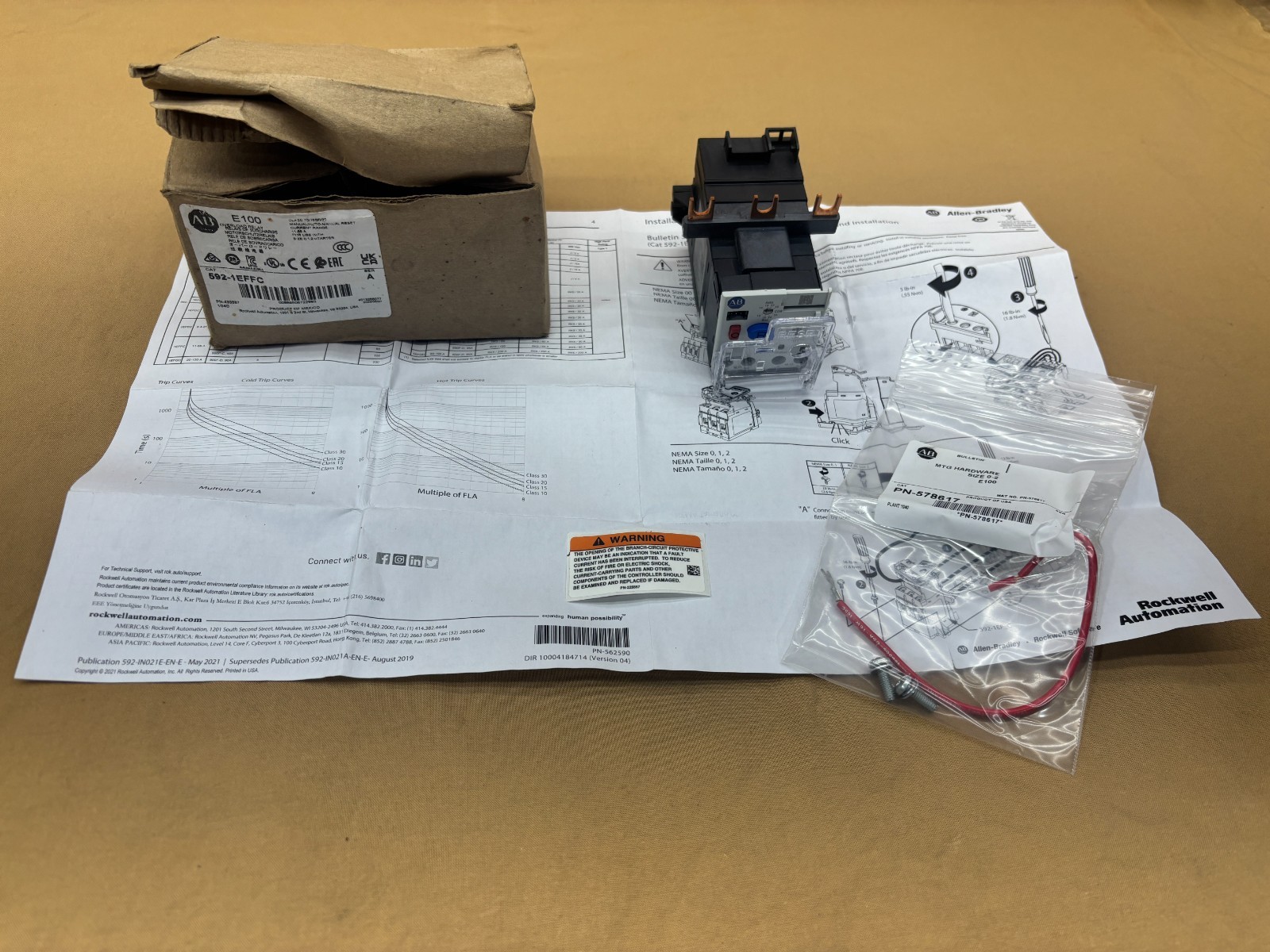 Allen Bradley 592-1EFFC Overload Relay 3 Pole Motor Control Protection