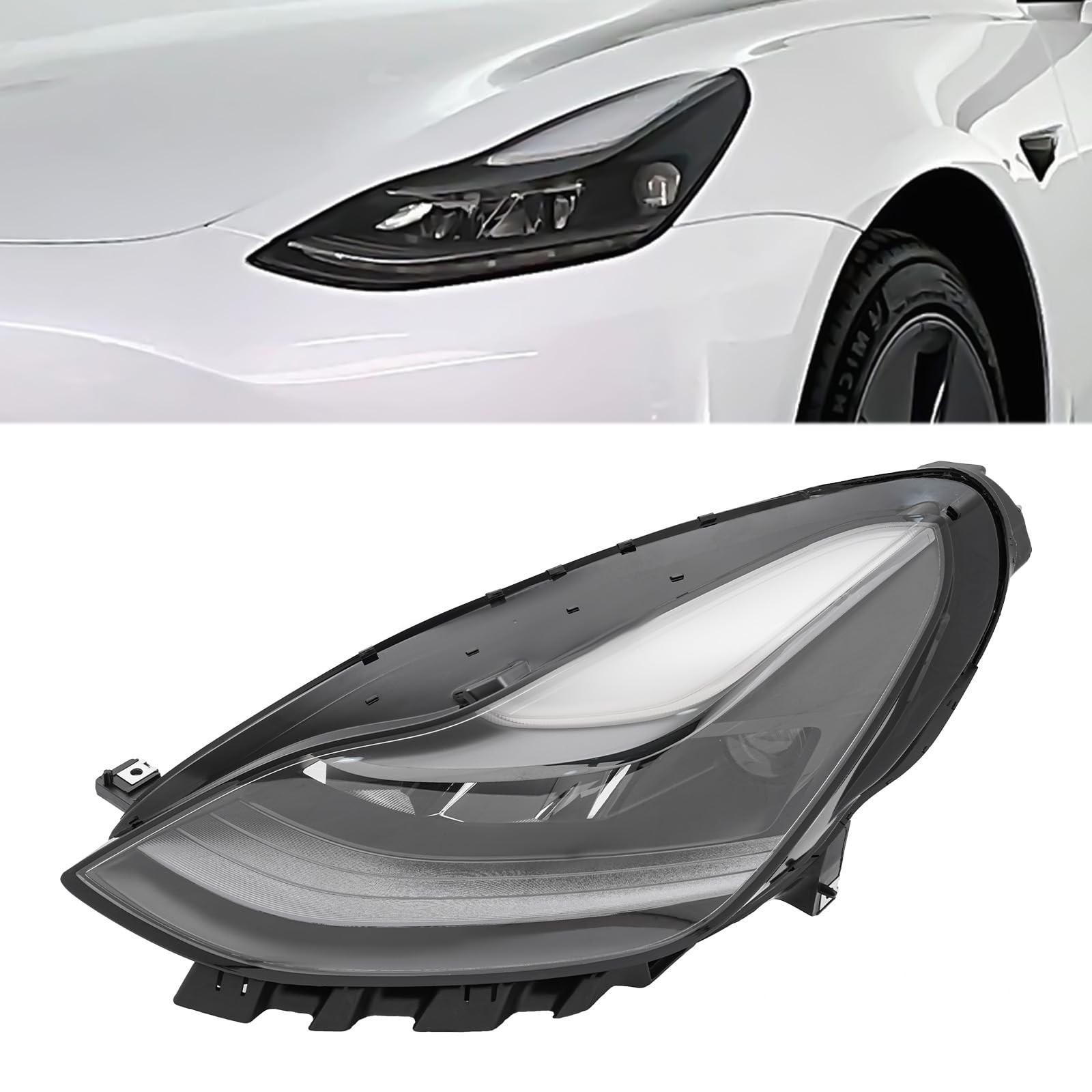 For 2021-2023 Tesla Model 3/Y Matrix Front Headlight LED Headlamp Left Side