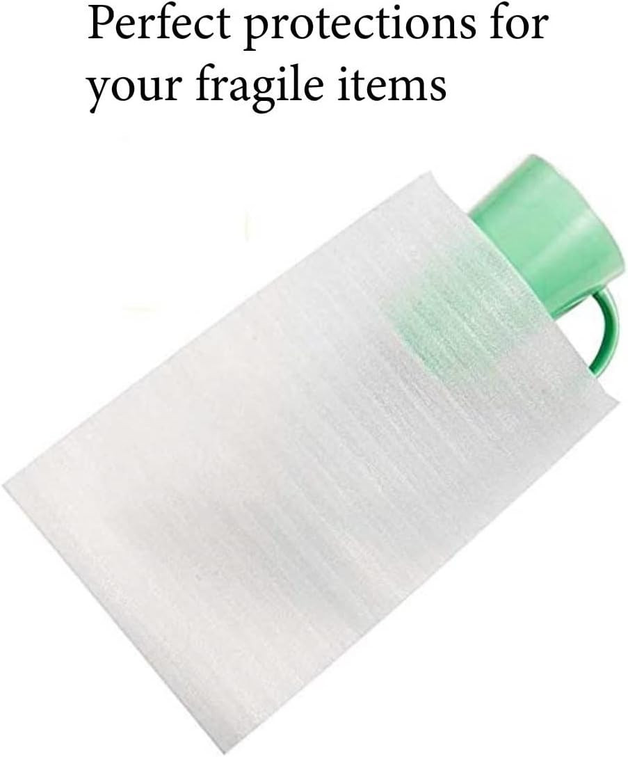 50 Pack Thickened Foam Pouches 7.5X12 Inch, Glass & Mug Cushion Foam Wraps