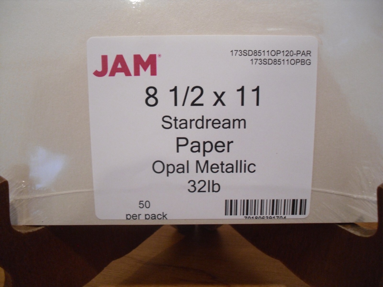 JAM Paper Metallic 32lb Paper 8.5 x 11 Opal Ivory Stardream Metallic PACK OF 50