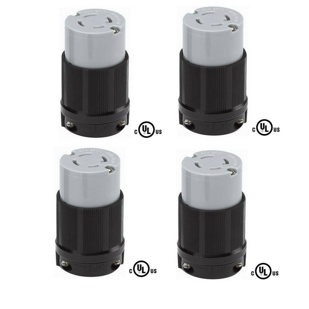 OCSParts L15-30R Locking Connector, Rated for 30A, 250V, cUL Listed (Pack of 4)