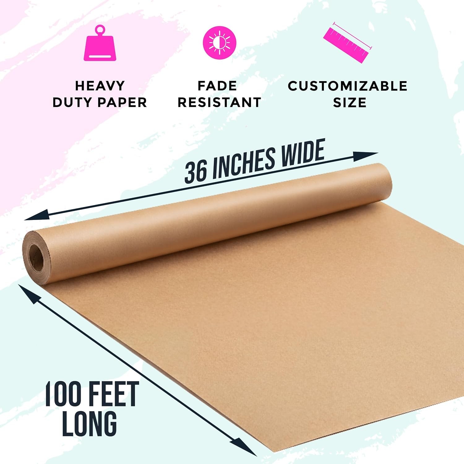 Large Brown Kraft Paper Roll – 36″ x 1200″ 100 ft
