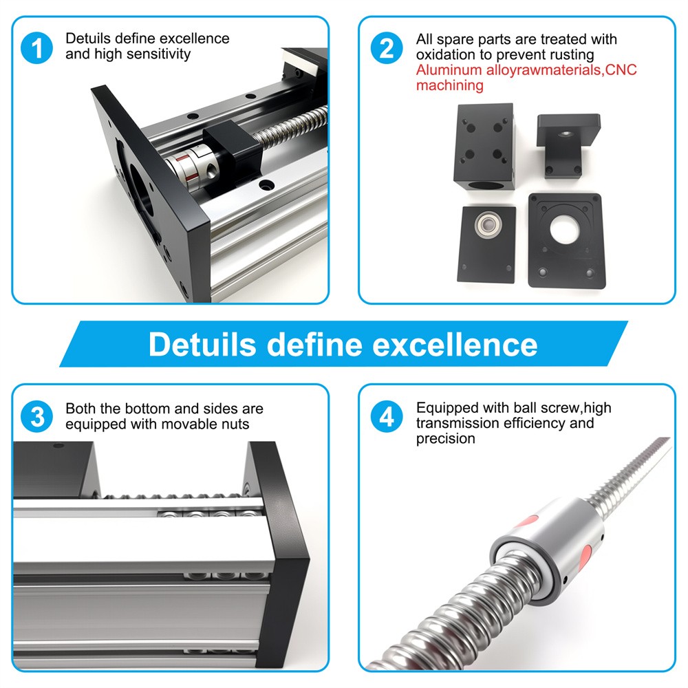 Ball screw Linear Motion Stage Actuator CNC Linear Slide Table Nema Servo Motor