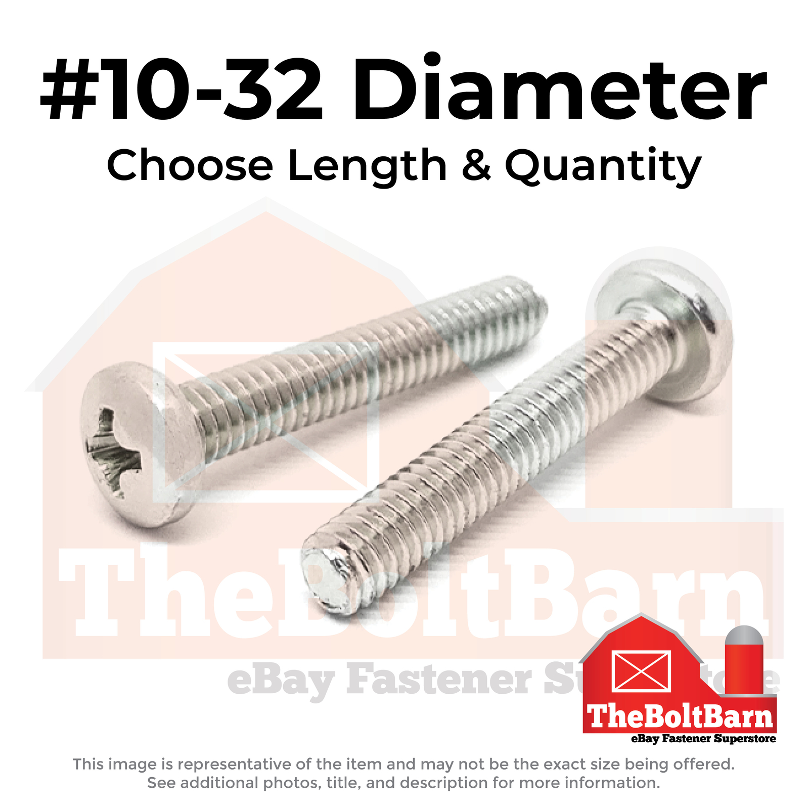 #10-32 Stainless Phillips Pan Head Machine Screws (Choose Length & Qty)