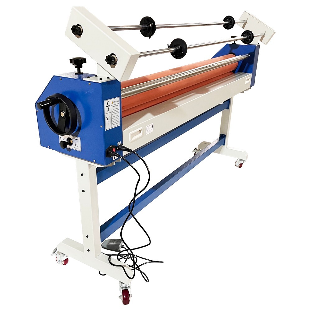 51in Semi-auto Cold Laminator Cold Roll Laminating Machine withSelf-Removing110V