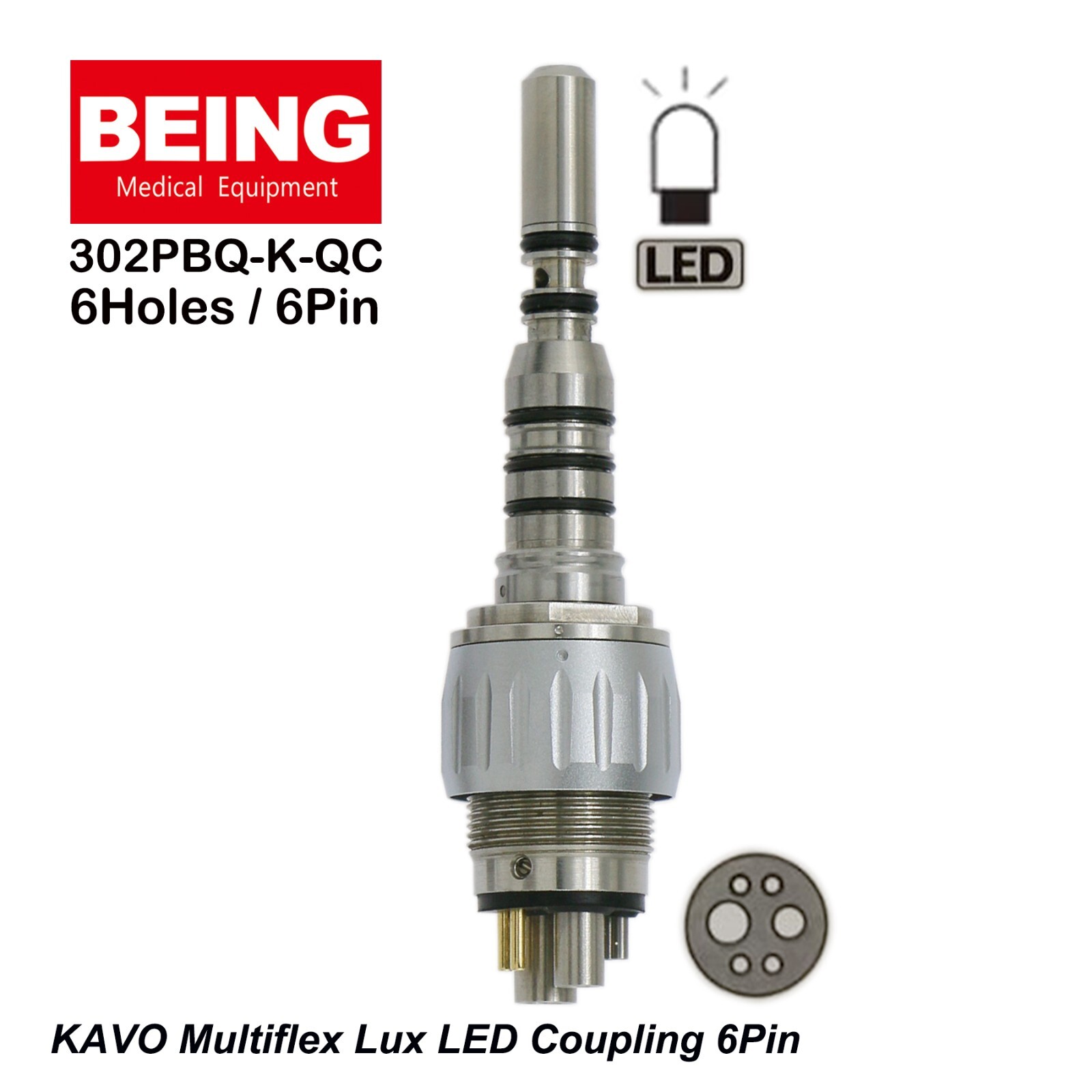 BEING Dental LED Fiber Optic High Speed Turbine Handpiece 302P 303P Fit KAVO NSK