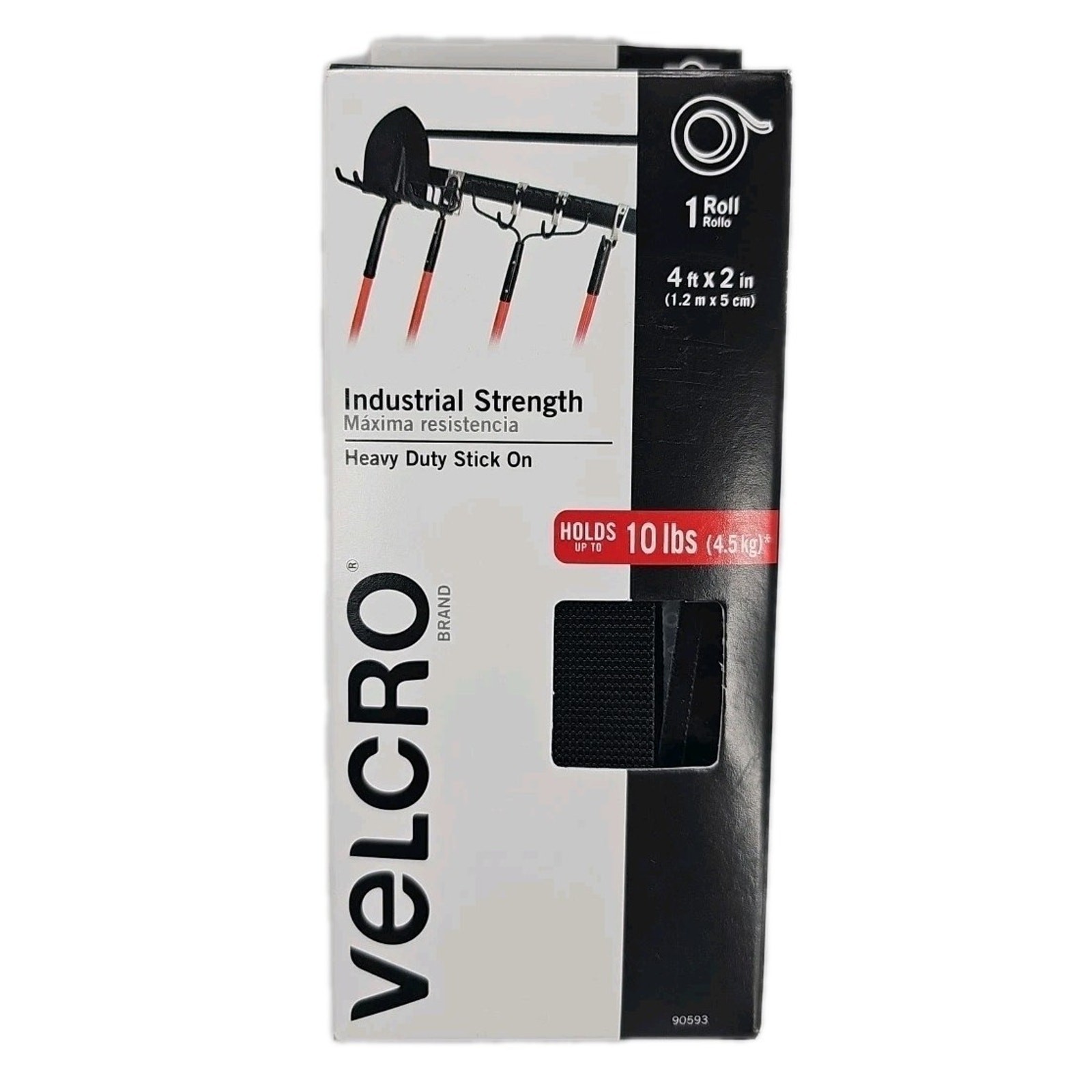 4′ x 2″ Velcro Roll • Industrial Strength • Holds Up to 10 lbs • Stick On [123]