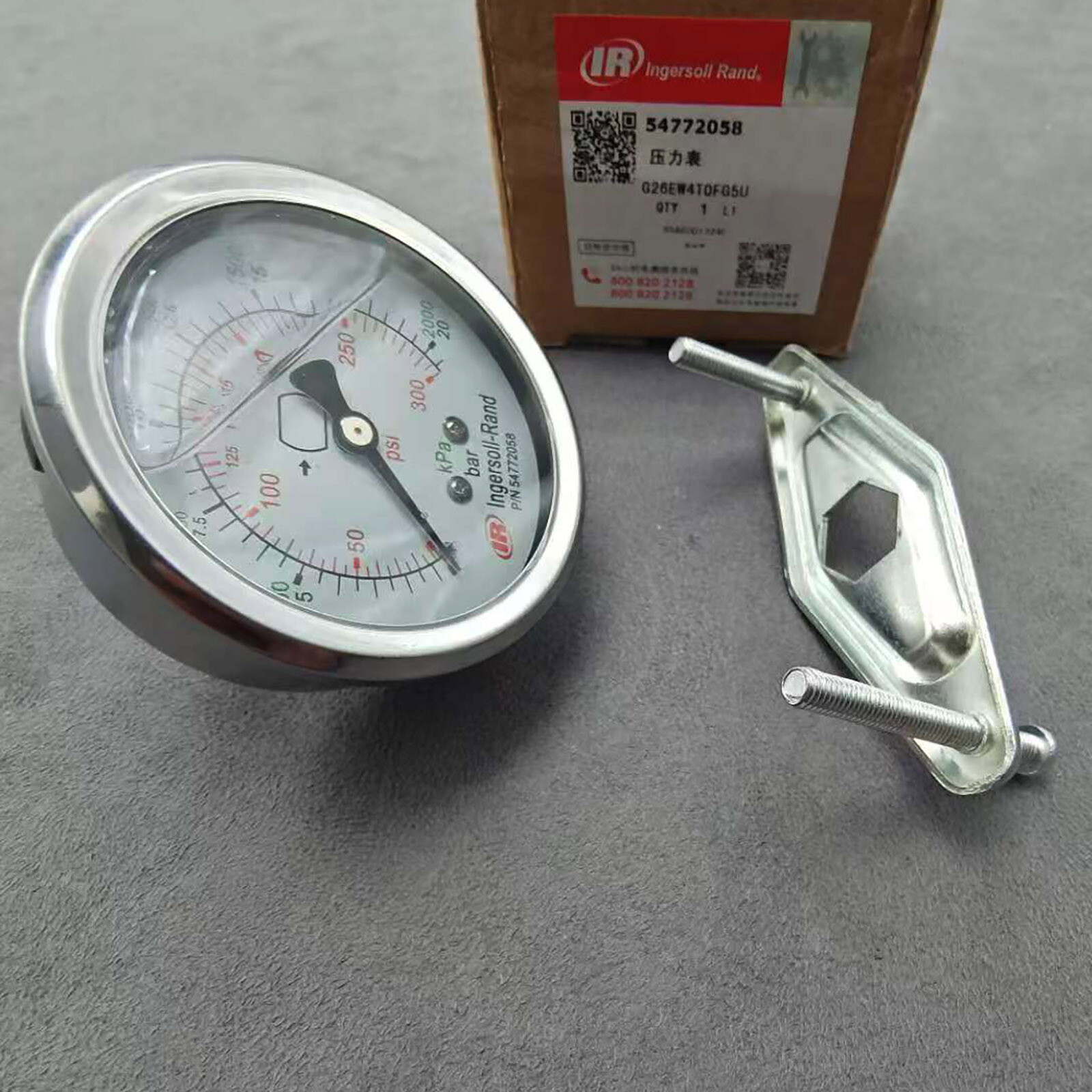 New Pressure Gauge Panel Mount IR 54772058 for INGERSOLL RAND Air Compressor