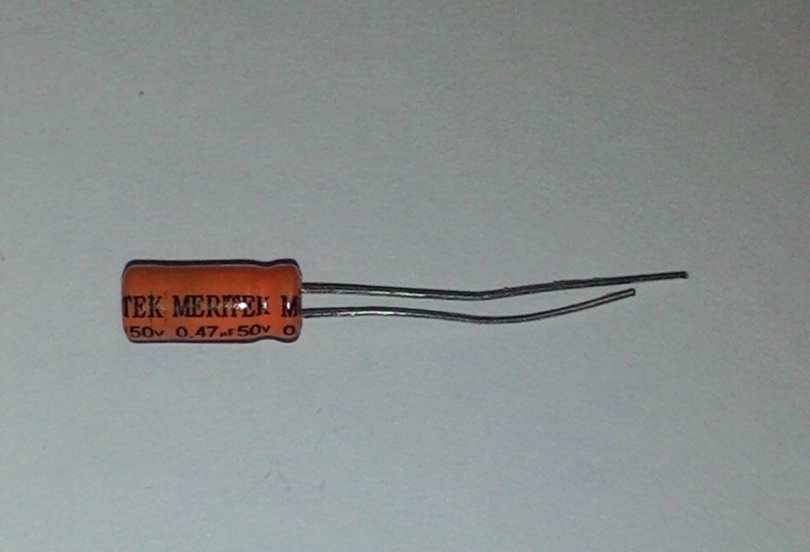 Lot of Meritek .47uF 50V Volt Electrolytic Capacitor Radial Leads USA Seller