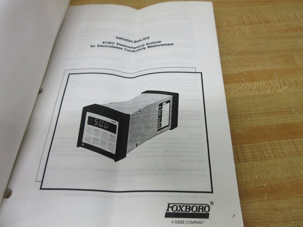 Foxboro 3412 873EC Electrochemical Analyzer Manual