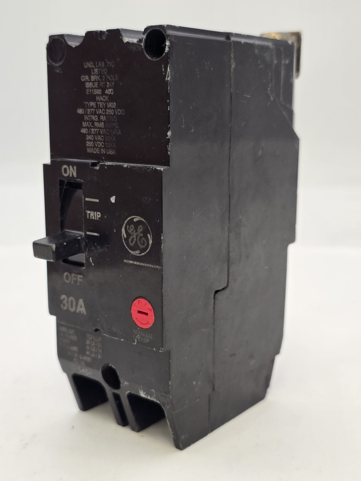 General Electric TEY230M02 Bolt-On Circuit Breaker 30A 2P 480/277V 14KA TEYM02