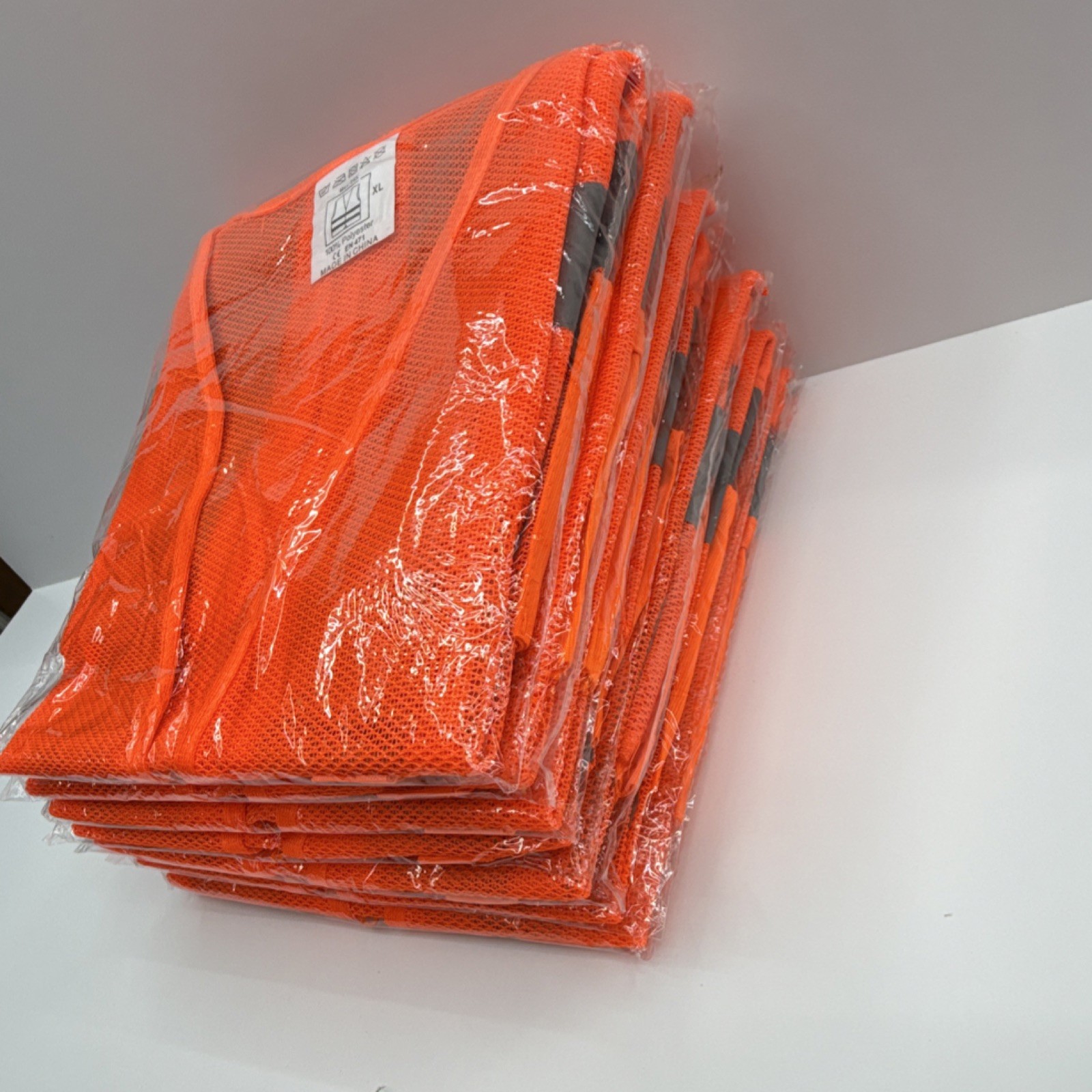 Lot of 7 Xl Hi-Visibility Orange Industrial Silver Reflective Stripes