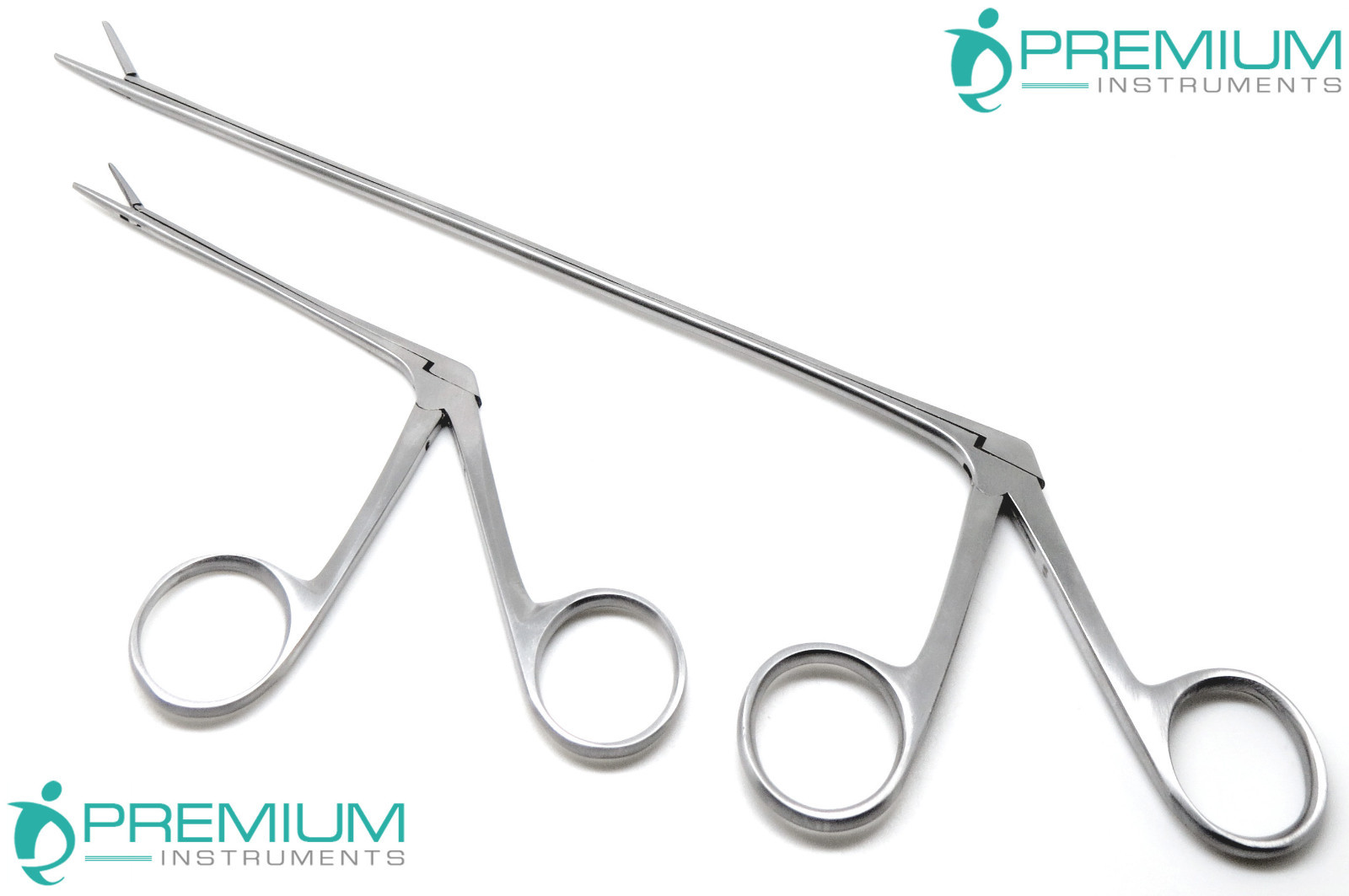 2 Pcs Hartman Alligator Forceps 3.3″ & 8″ ENT Surgical Ear Serrated Instruments