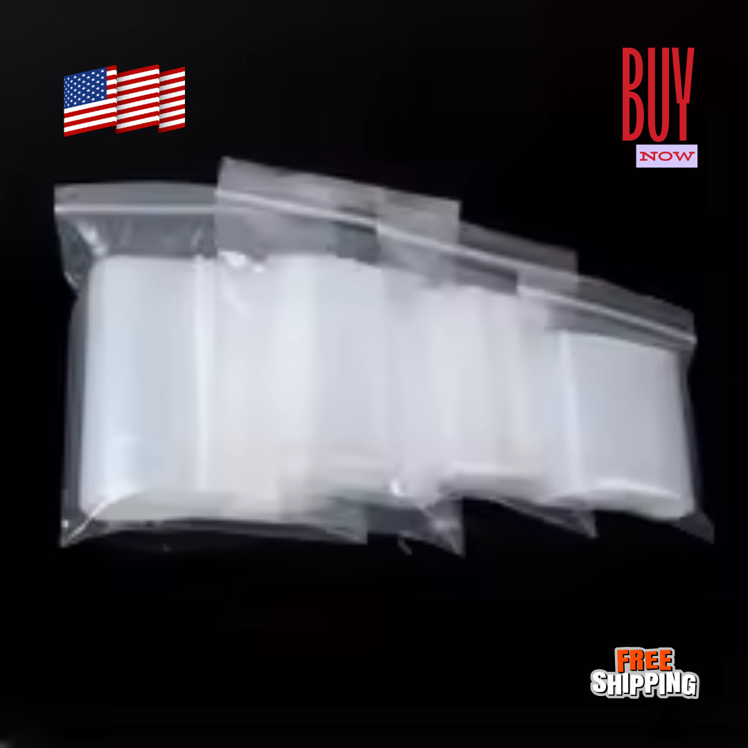 Clear Zip Seal Plastic Bags Jewelry Zipper Top Lock Reclosable Baggies