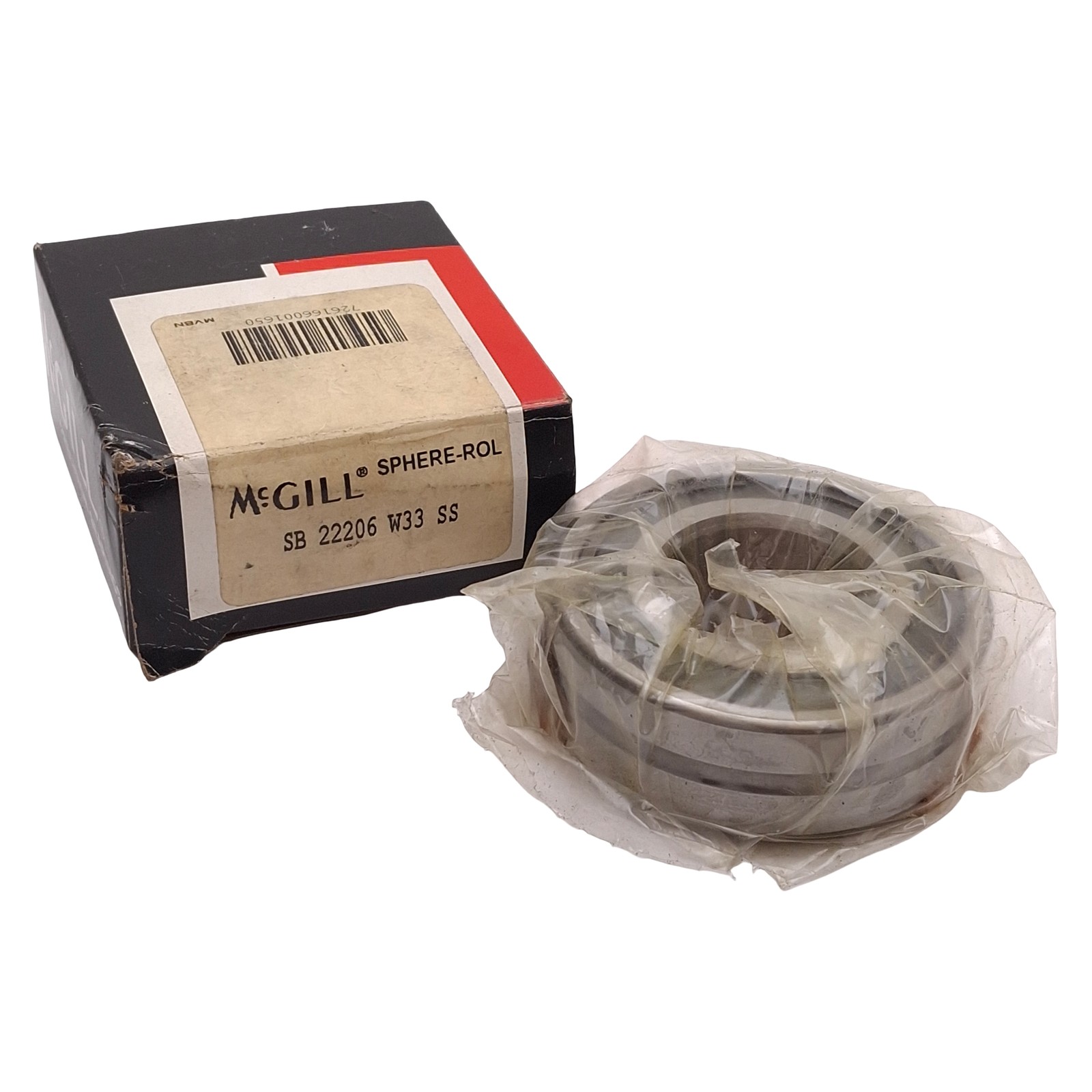 McGill SB 22206 W33 SS Spherical Roller Bearing, ø30mm ID, ø62mm OD, 20mm Width