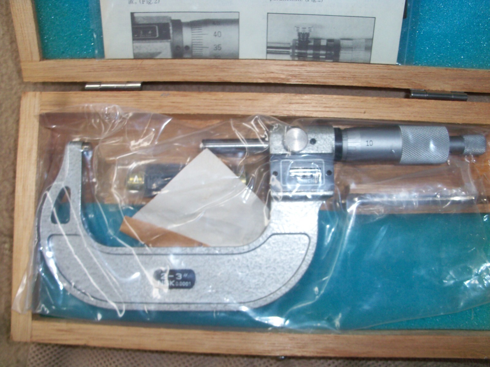 NSK MICROMETER 2-3″ OUTSIDE DIGITAL MICROMETER No. 550-603, 0.0001, Japan