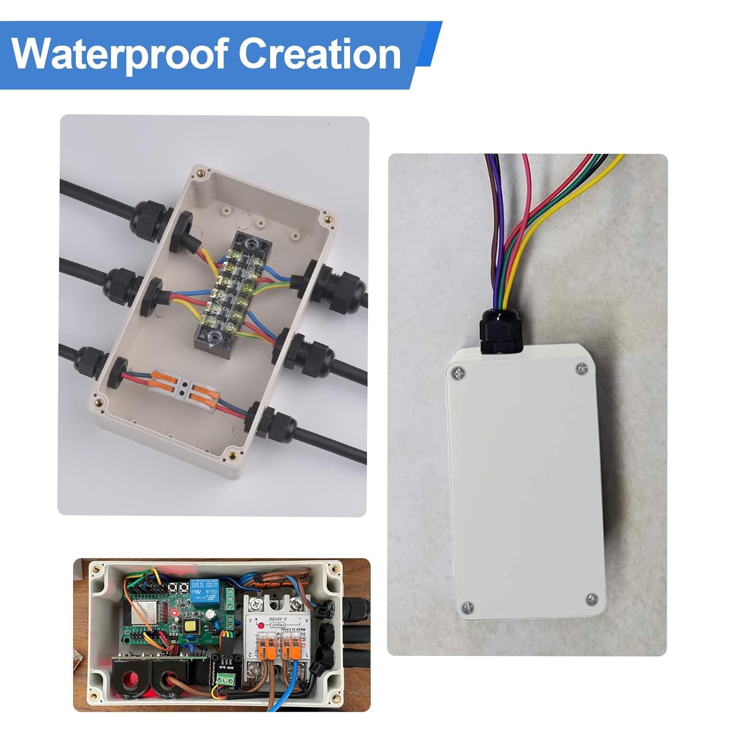 Waterproof White Plastic Project Enclosure DIY Electrical Junction Box Dustproof