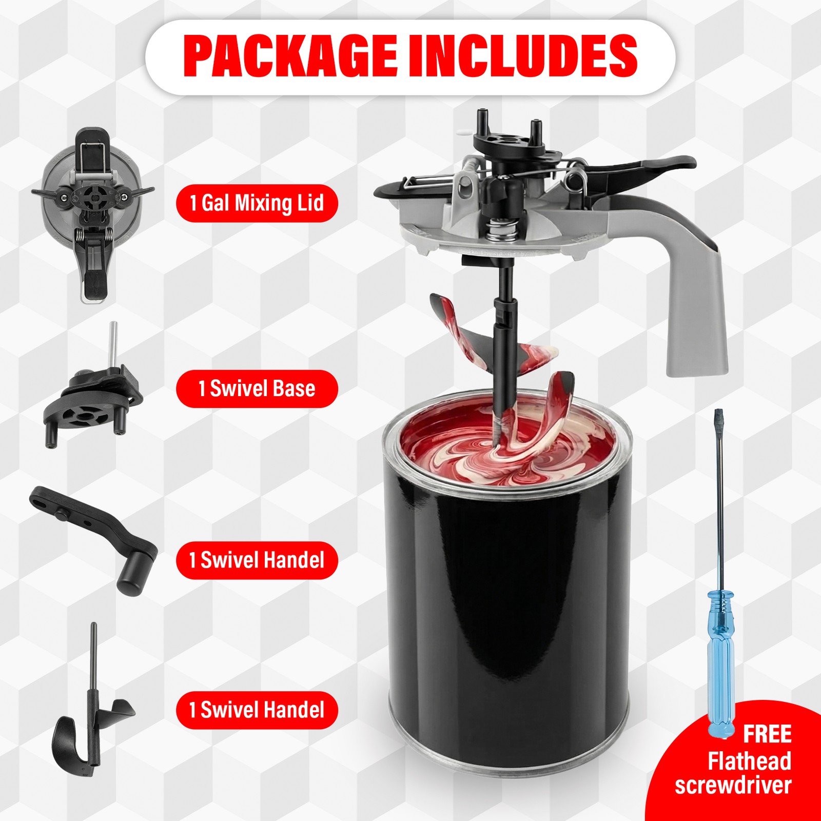 Lauco 1 Gallon Paint Can Mixing Lid with Pour Spout, Universal Paint Mixer Lid