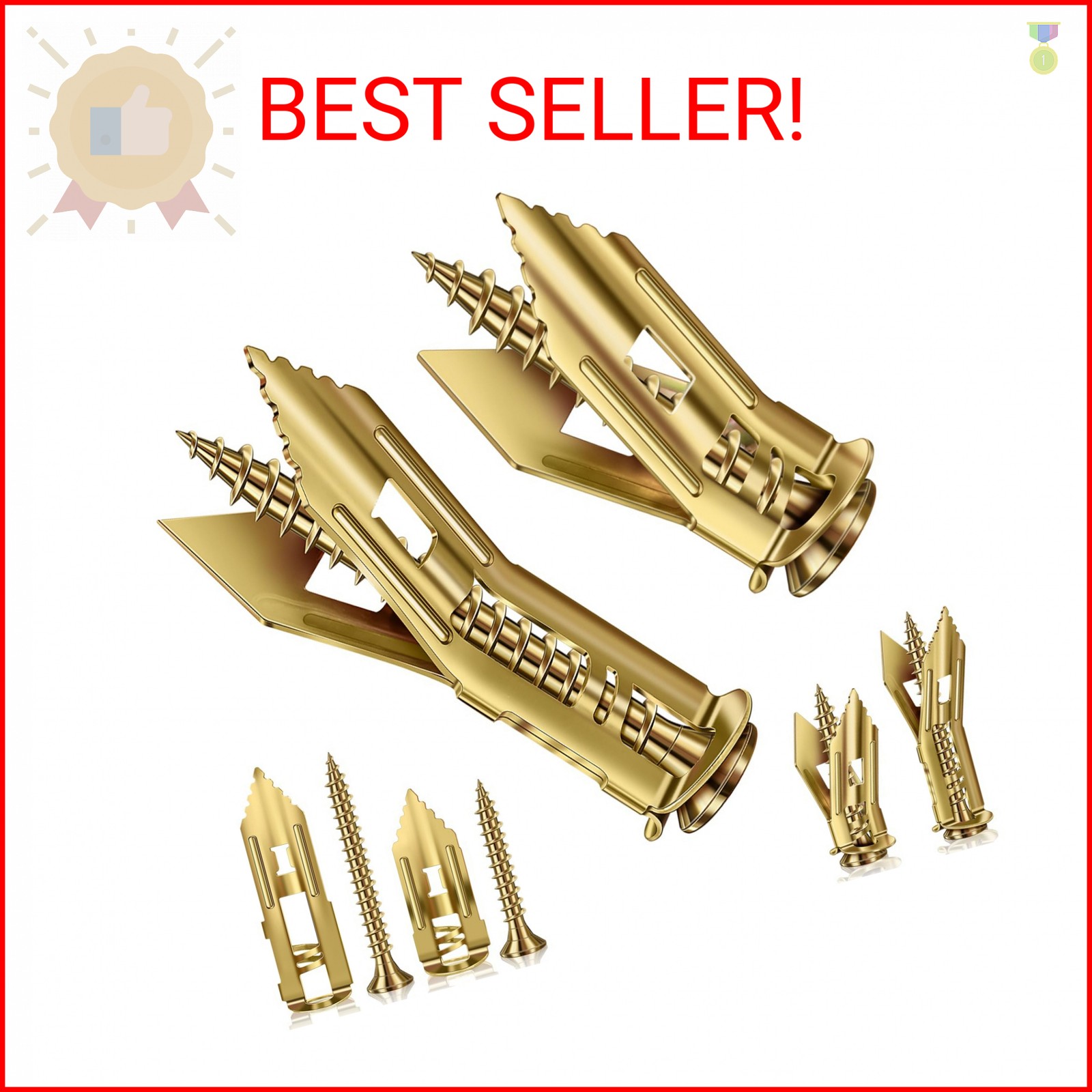 PVZZRKL 160 Pcs Self Drilling Drywall Anchors with Screws, 2Sizes 80 Sheetrock A