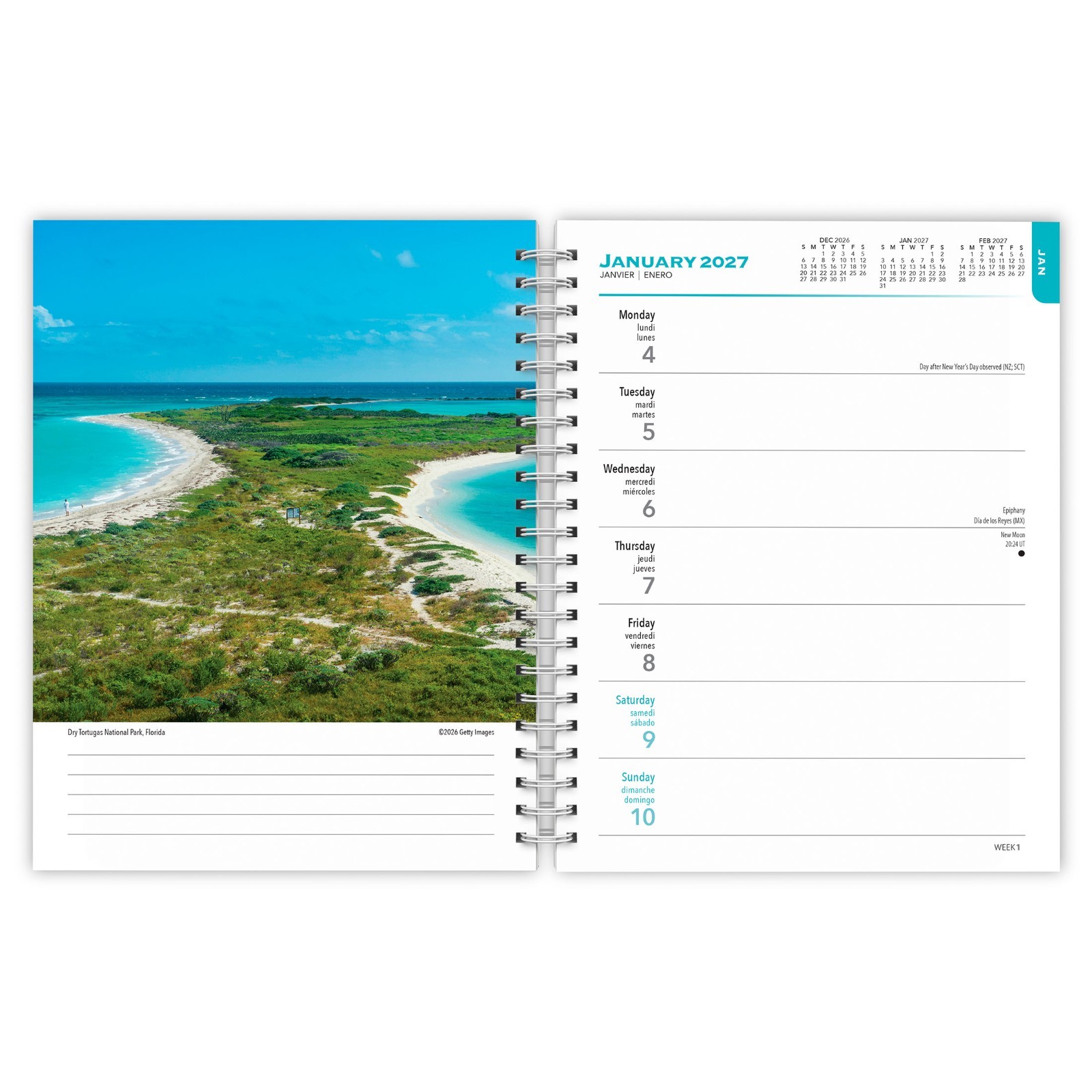 National Parks | 2027 6×7.75″ Spiral-Bound Wire-O Engagement Planner Calendar