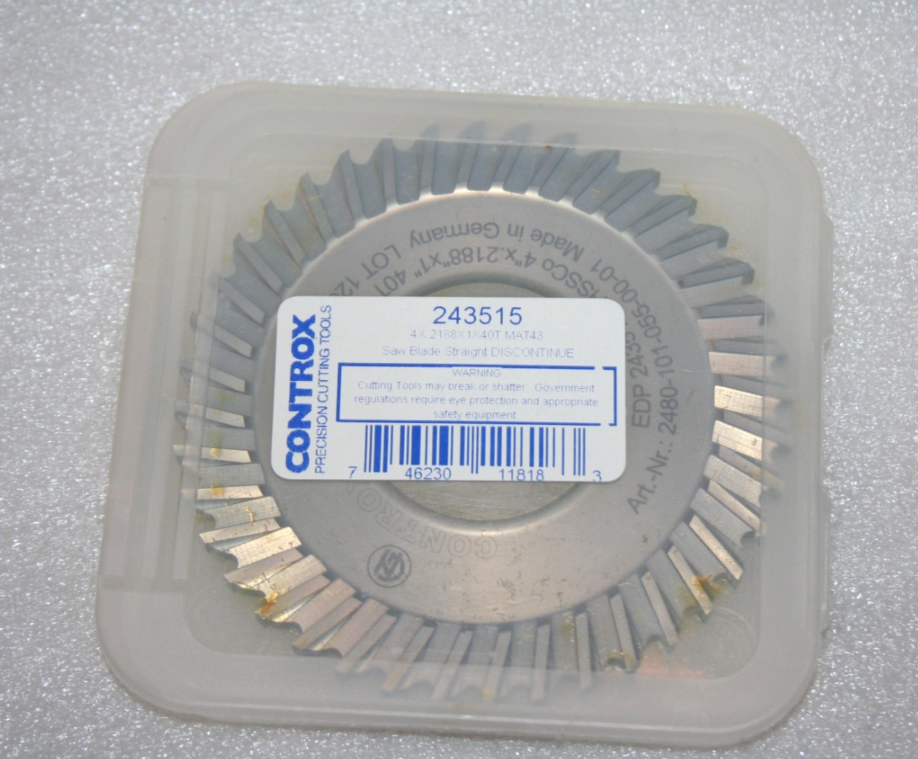 CONTROX Cobalt 4″ x .2188″ 40T Straight Saw Blade 1″ Arbor EDP# 243515 * NEW *