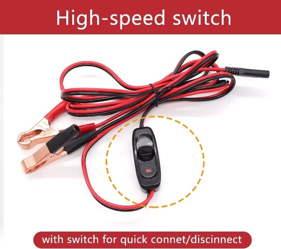 7.9FT/2.4M 16AWG Wire Harness with Golden Clamps Including 12V S Color: Golden