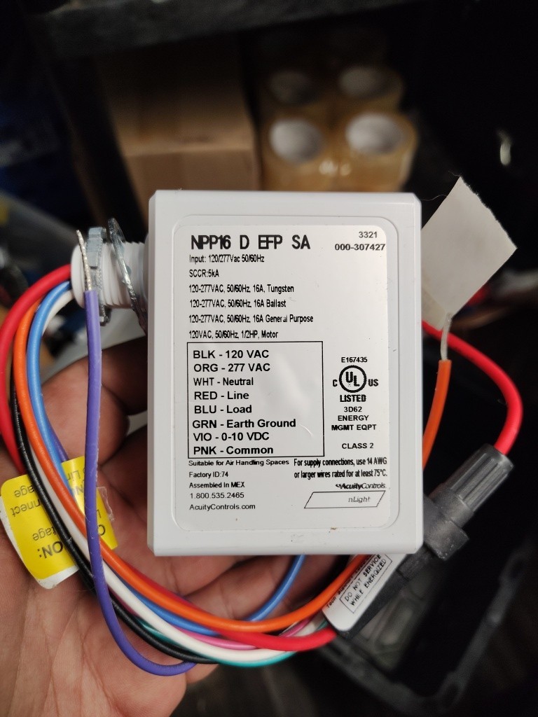 Acuity nLight NPP16 D EFP SA Dimming Power Relay Pack 120/277V 16A
