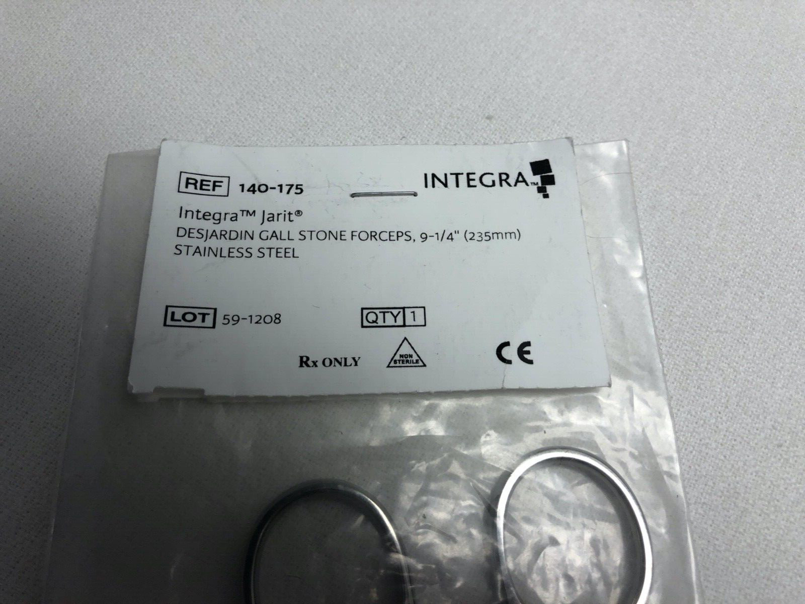 INTEGRA JARIT 140-175 DESJARDIN GALL STONE FORCEPS, 9 1/4” (B19)