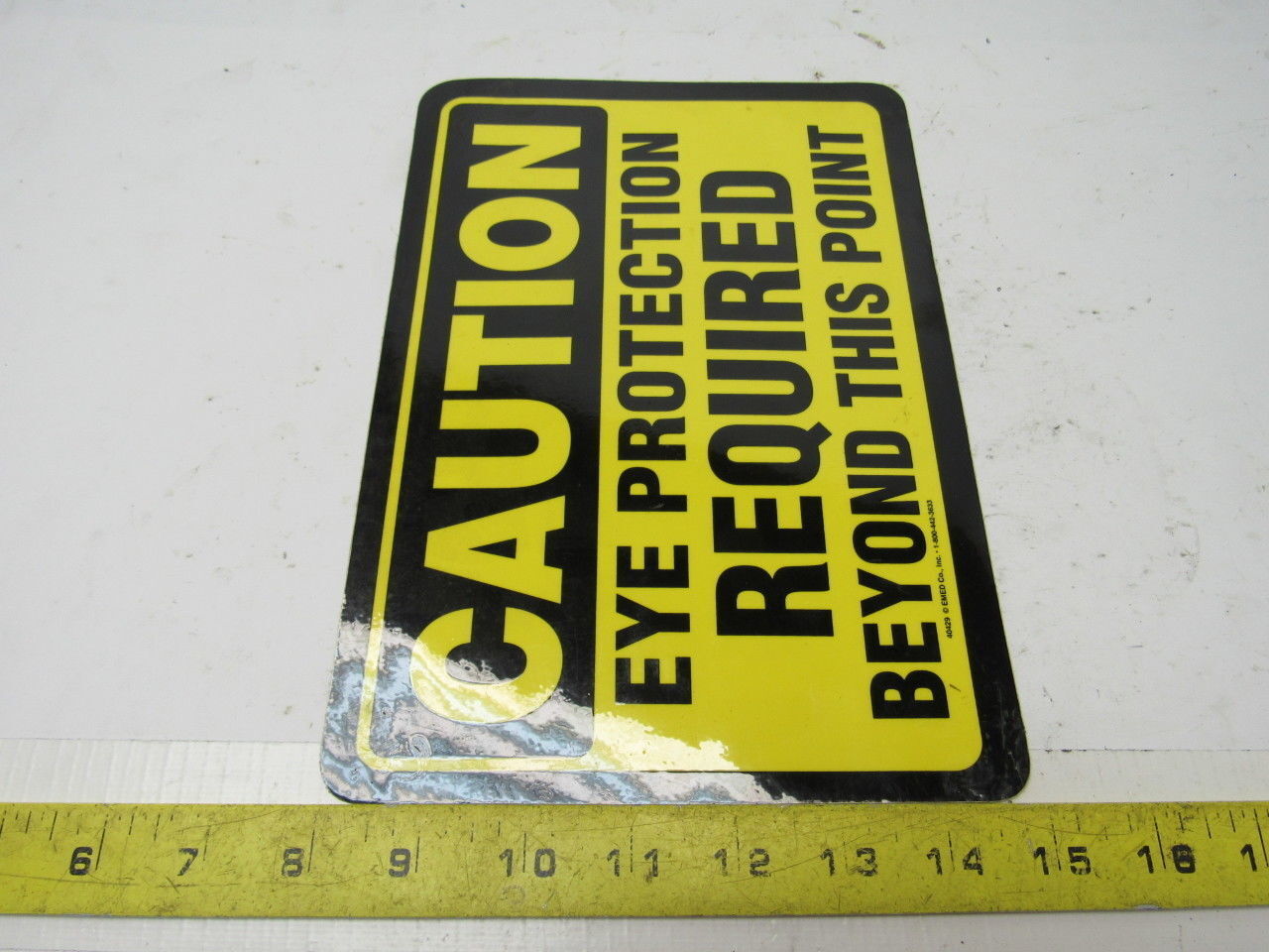 Emed Co. 40429 Caution Eye Protection Required Beyond Point 10″ x 14″ OSHA Sign