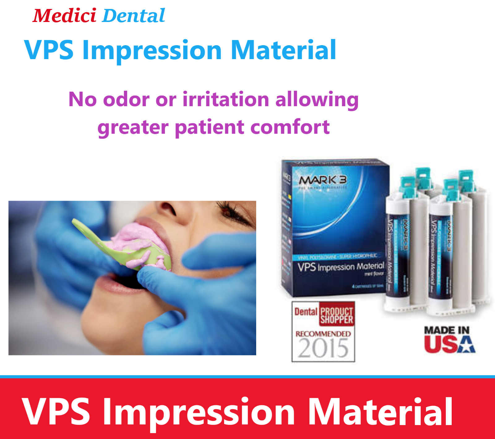 MARK3 Dental VPS Impression Material HEAVY BODY FAST SET Alginate made in USA