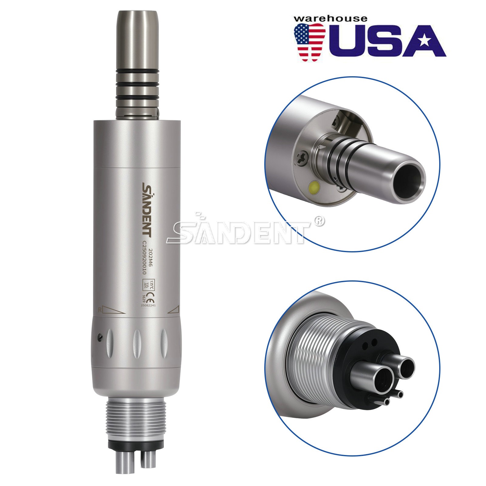 Dental Internal Water Spray E-generator LED Air motor Handpiece 4Hole Low Speed