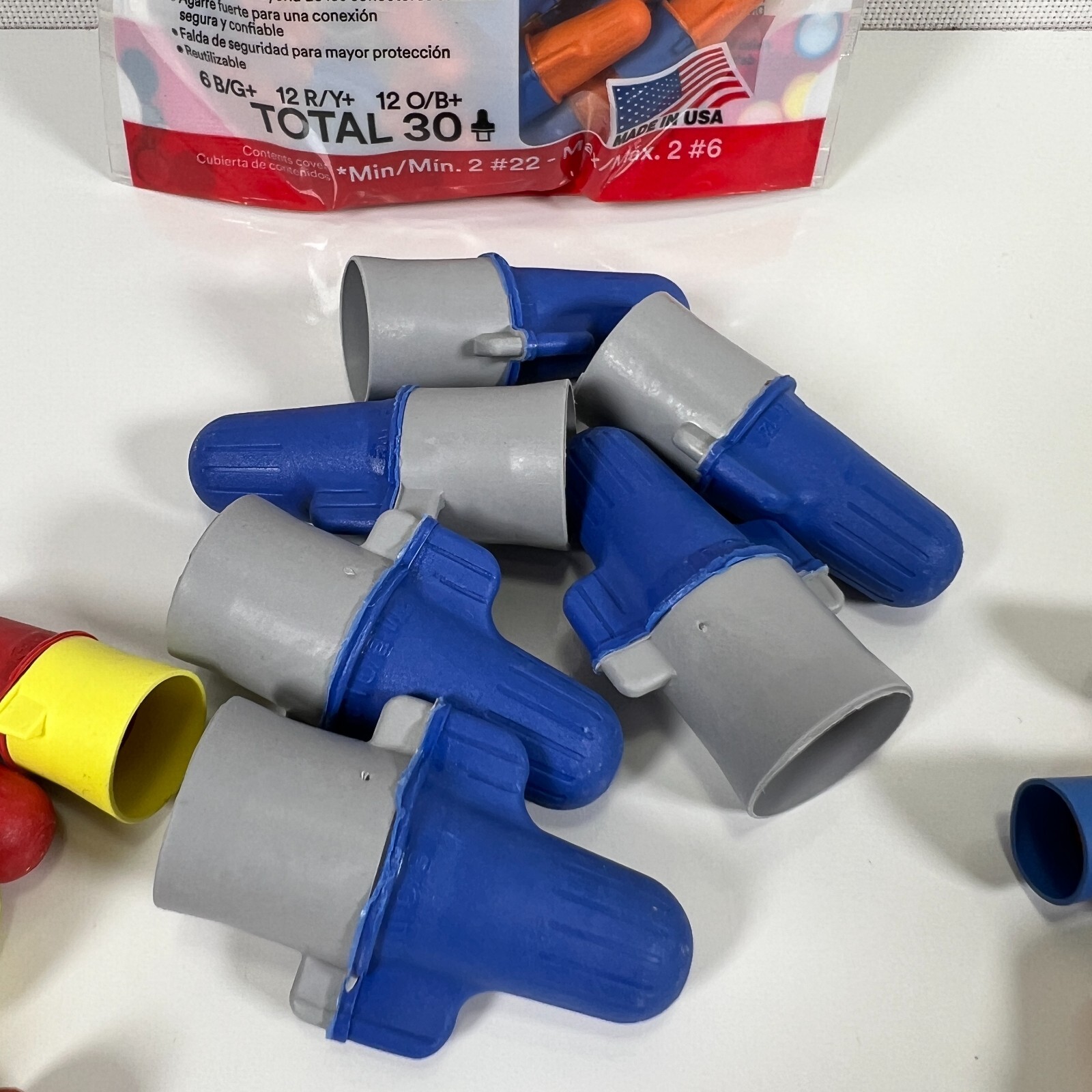 3M Performance Plus Universal Wire Connector Blue/Gray, Red/Yellow 30Pk Lot (6x)