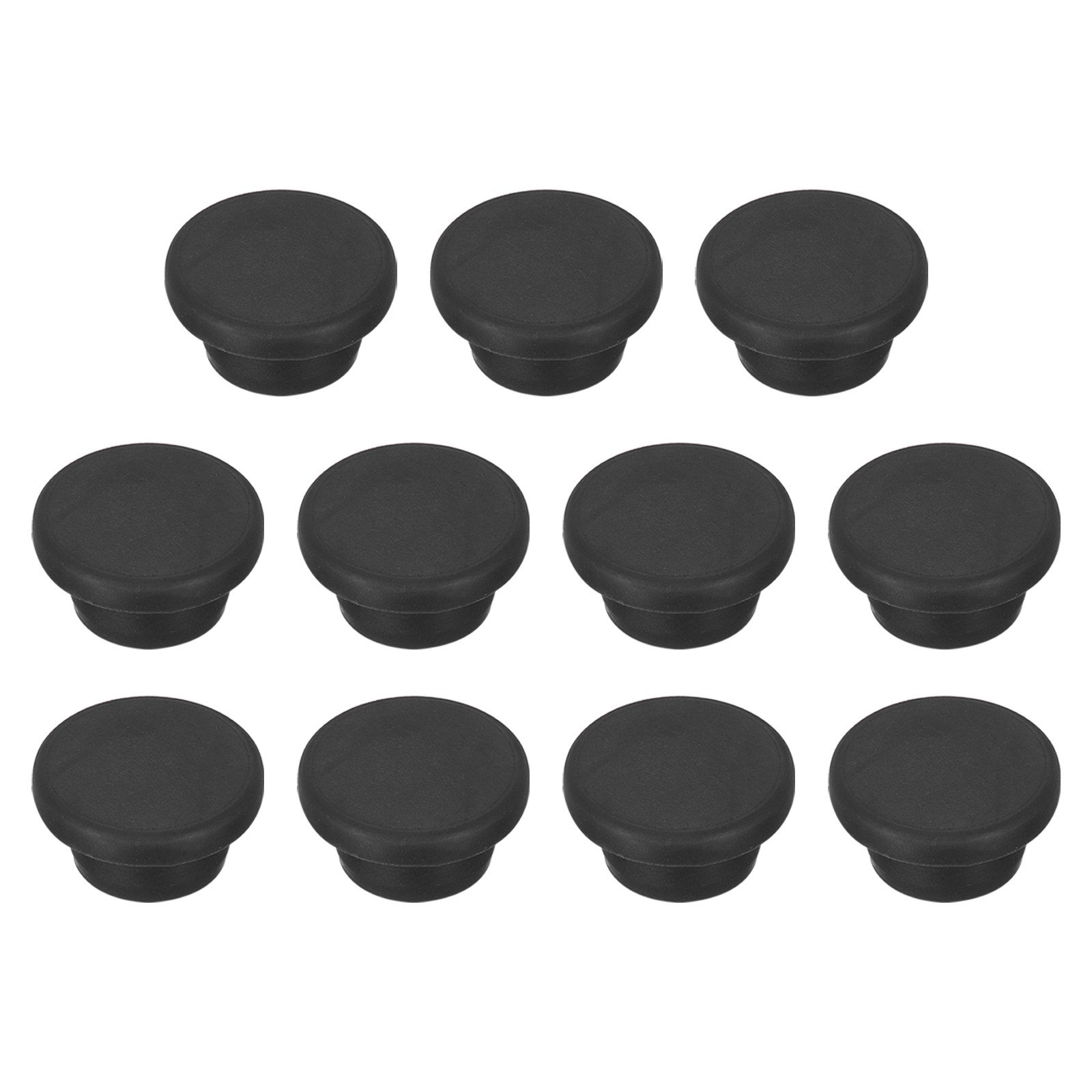 11pcs T-Shaped Silicone Plugs 20mm 3/4″ Dia Snap in Plug Seal Round Black