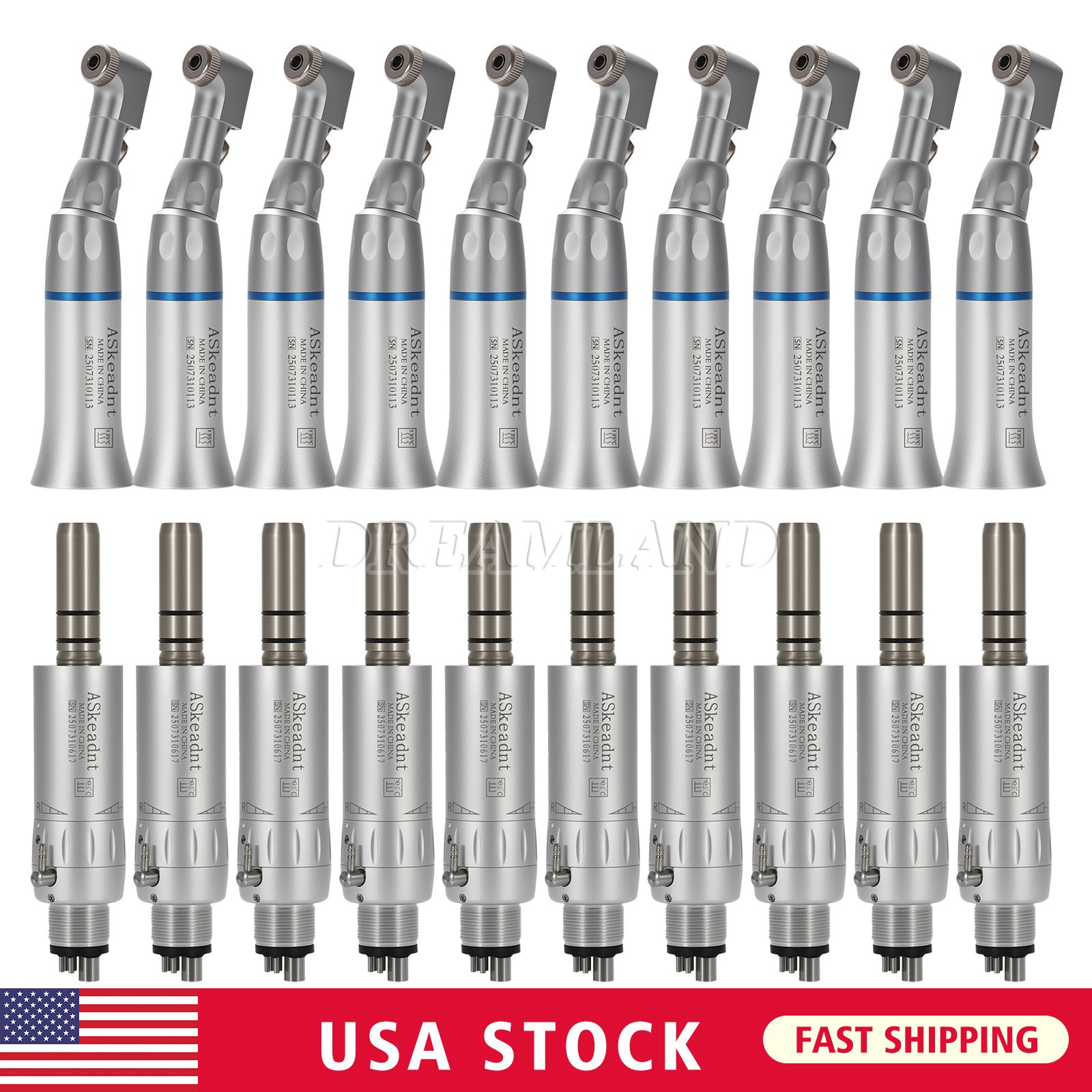 Dental Low Speed External Water Spray Contra Air Motor Handpiece 4Holes 1-10*