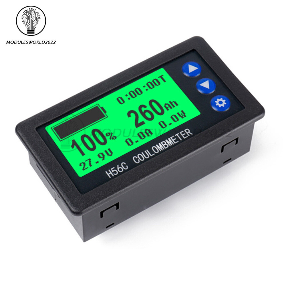 DC 9-100V 100A/400A Battery Level Monitor Hall Coulomb Meter Voltmeter Ammeter