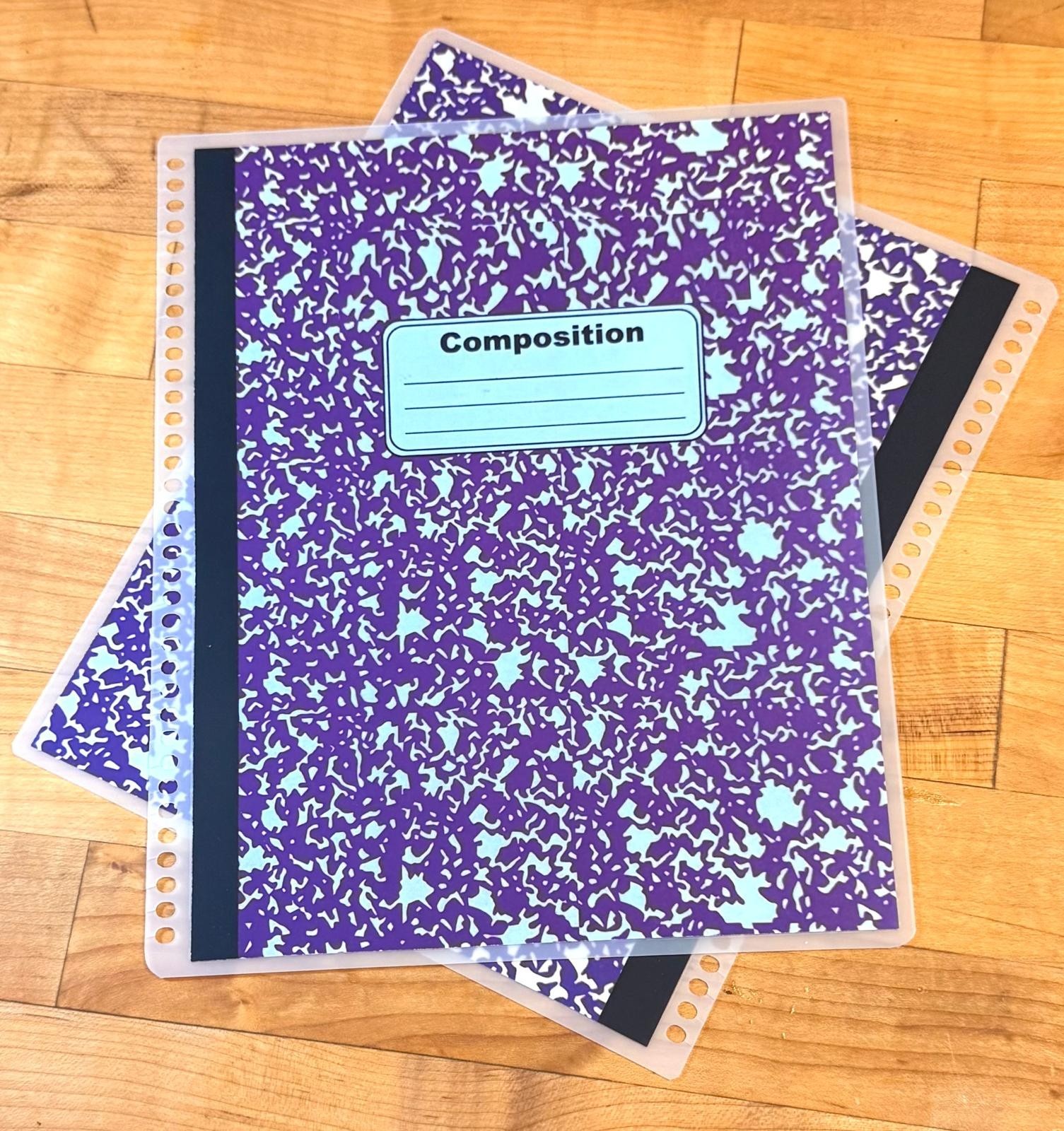 MATTE Composition Purple Notebook Cover Set 4 use w/ Erin Condren Planner~