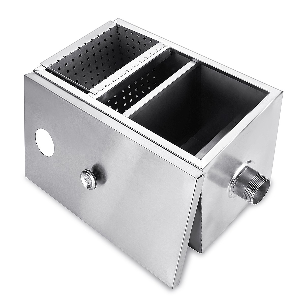Commercial Grease Interceptor Grease Trap 8LB 5GPM Stainless Steel Interceptor