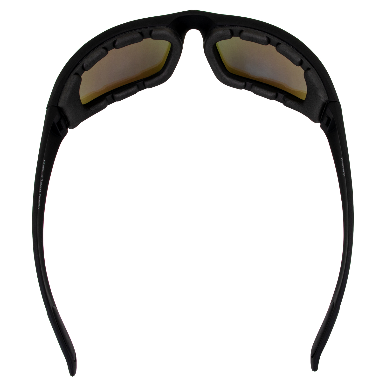 Global Vision Kickback Motorcycle Riding Sunglasses Black Frame w/ Gtech Blue