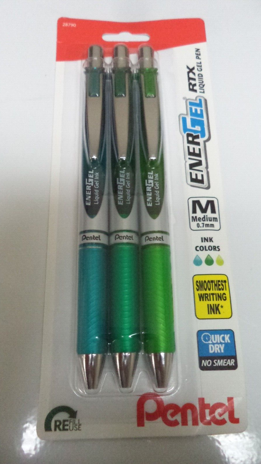 3 Pentel EnerGel RTX Retractable Liquid Gel Pen VIOLET + Ink FINE 0.7mm 28787