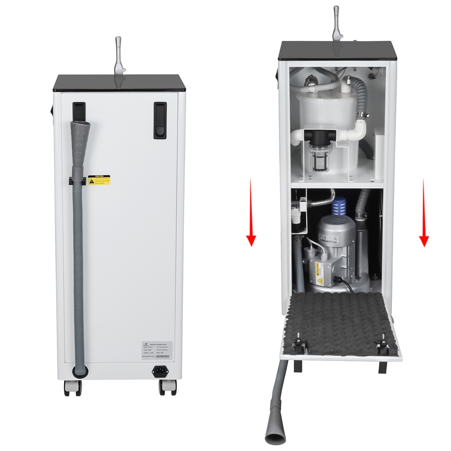 300W Dental Suction Unit Portable Vacuum Pump GS-M300 High Volume Evacuator