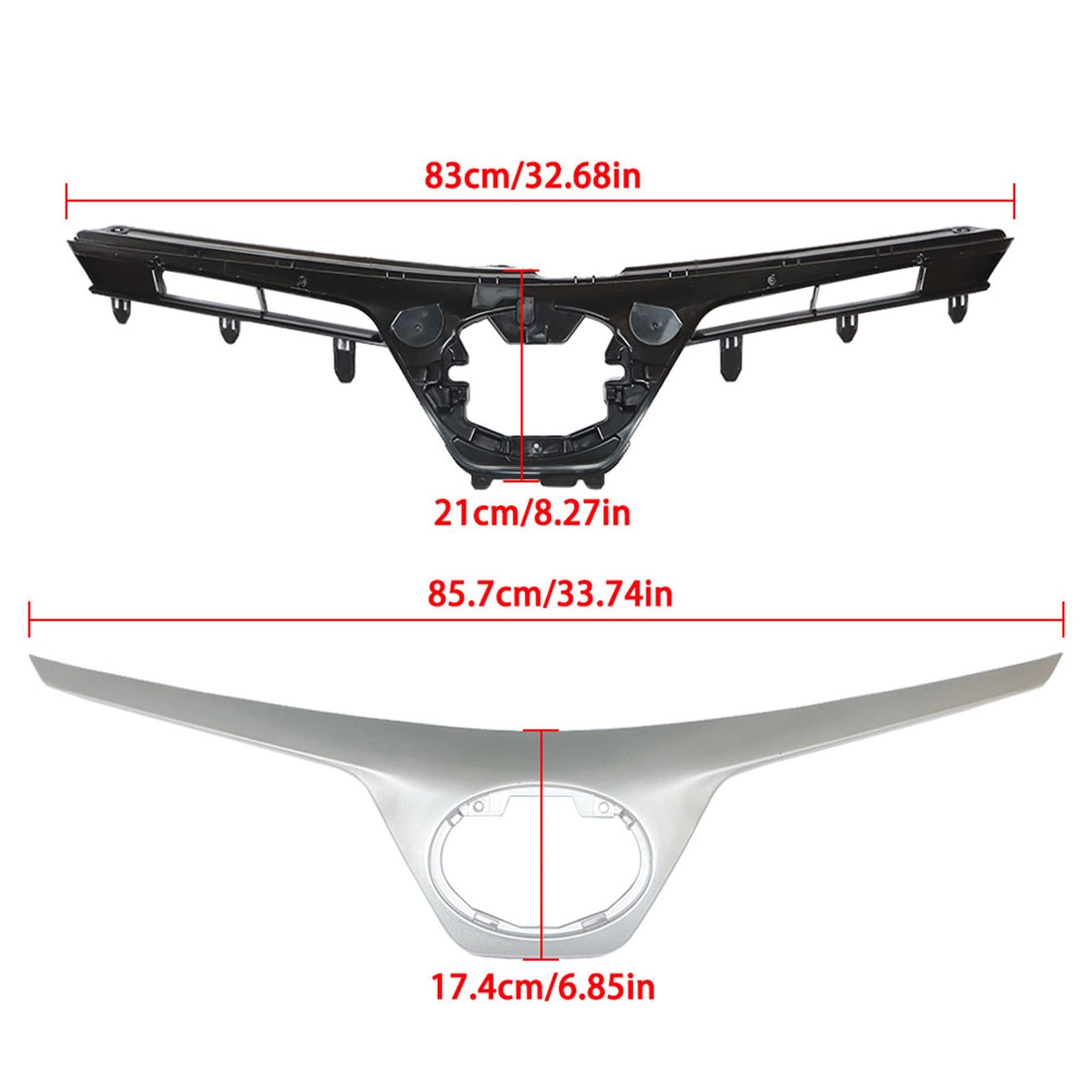 Front Bumper Upper & Lower Grille 2-Pack Corolla SE XSE Sedan 2017-2019