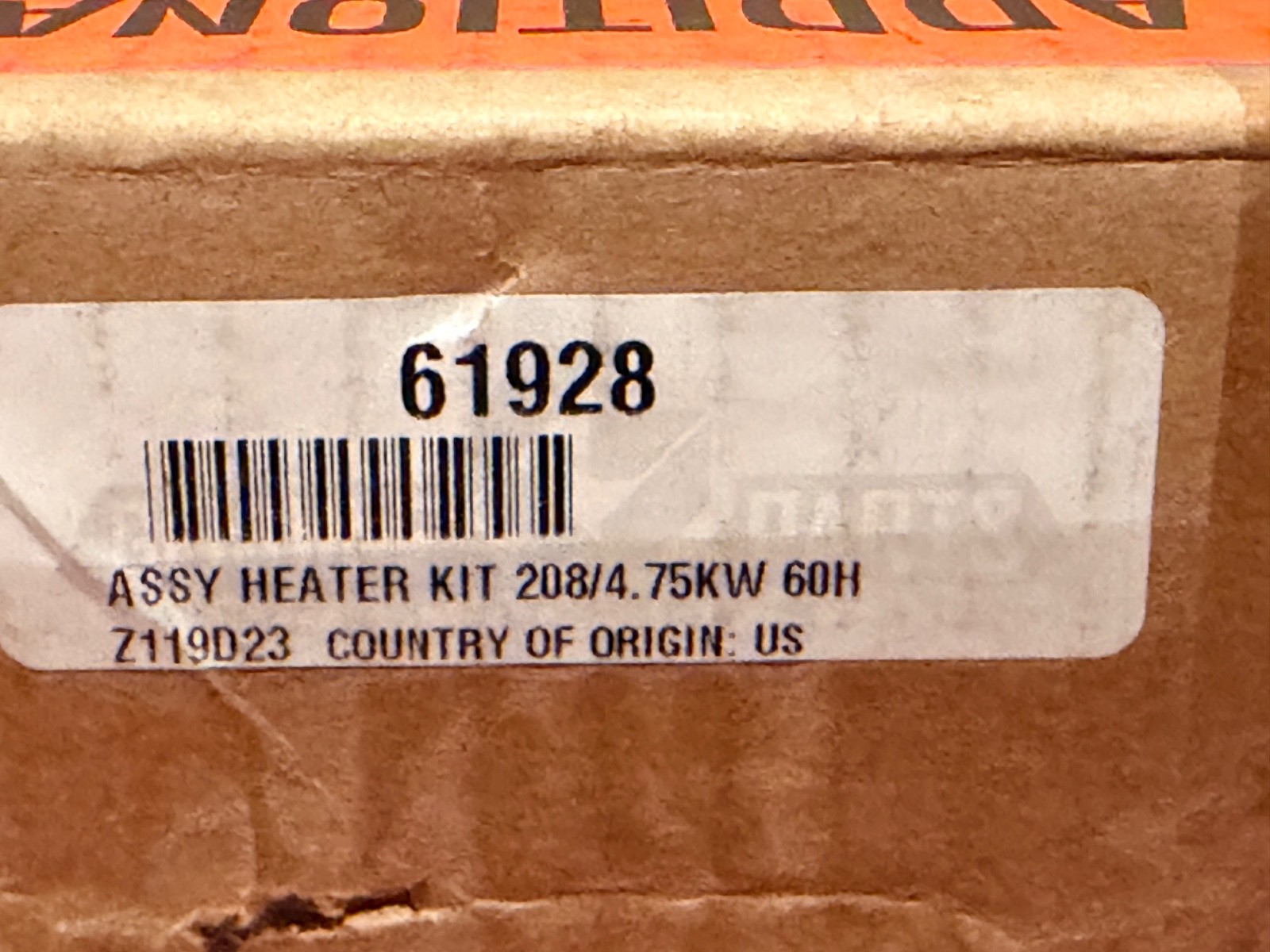 Alliance 61928 Z126A26 Heater Kit 208/4.75KW 60H 4 Genuine OEM NEW