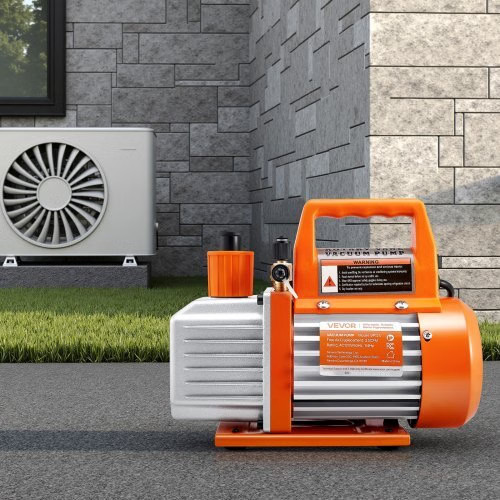 Vacuum Pump, 3.5 CFM 1/4 HP, HVAC Single Stage Rotary Vane AC Vacuum Pump, for R