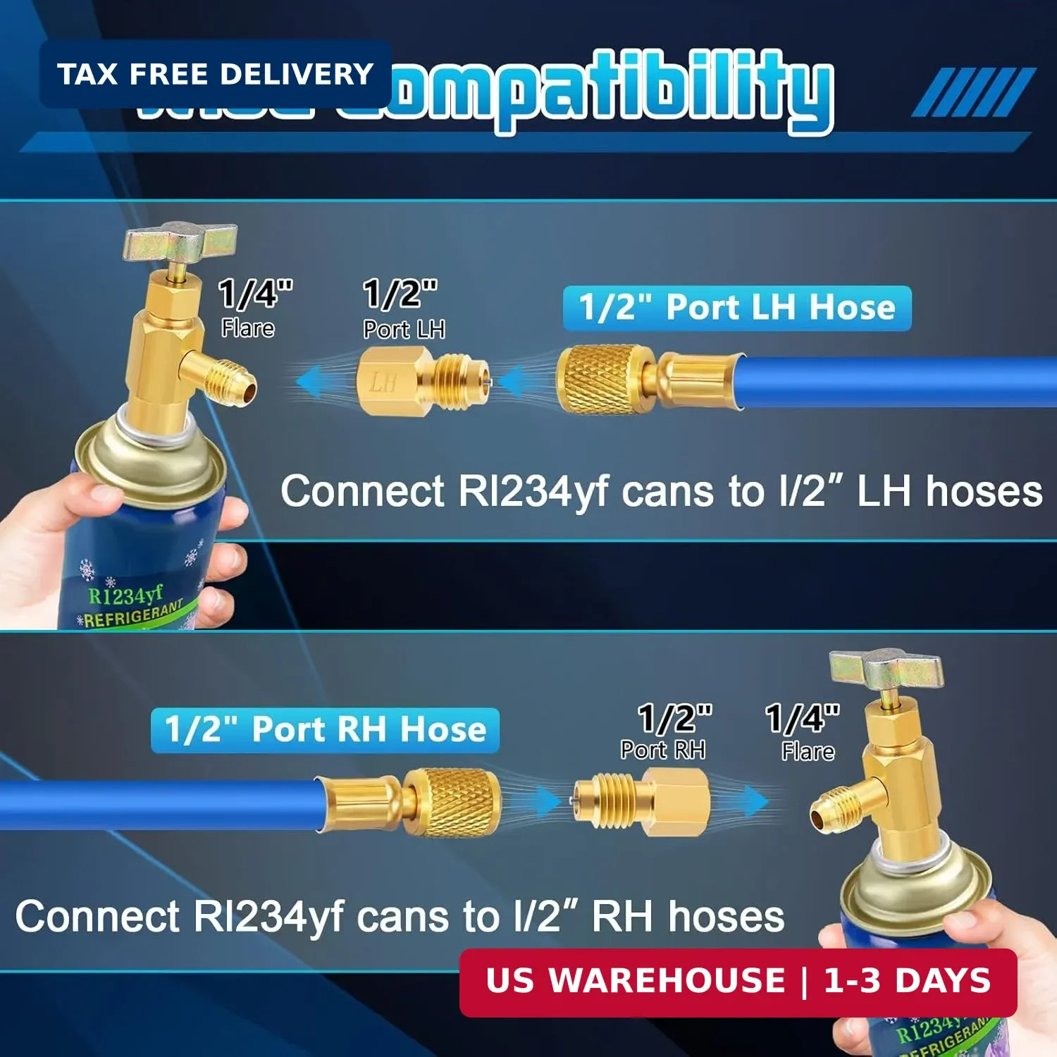 R1234YF Can Tap, R1234YF Self-Sealing and Puncture Style Refrigerant Can Tap Val