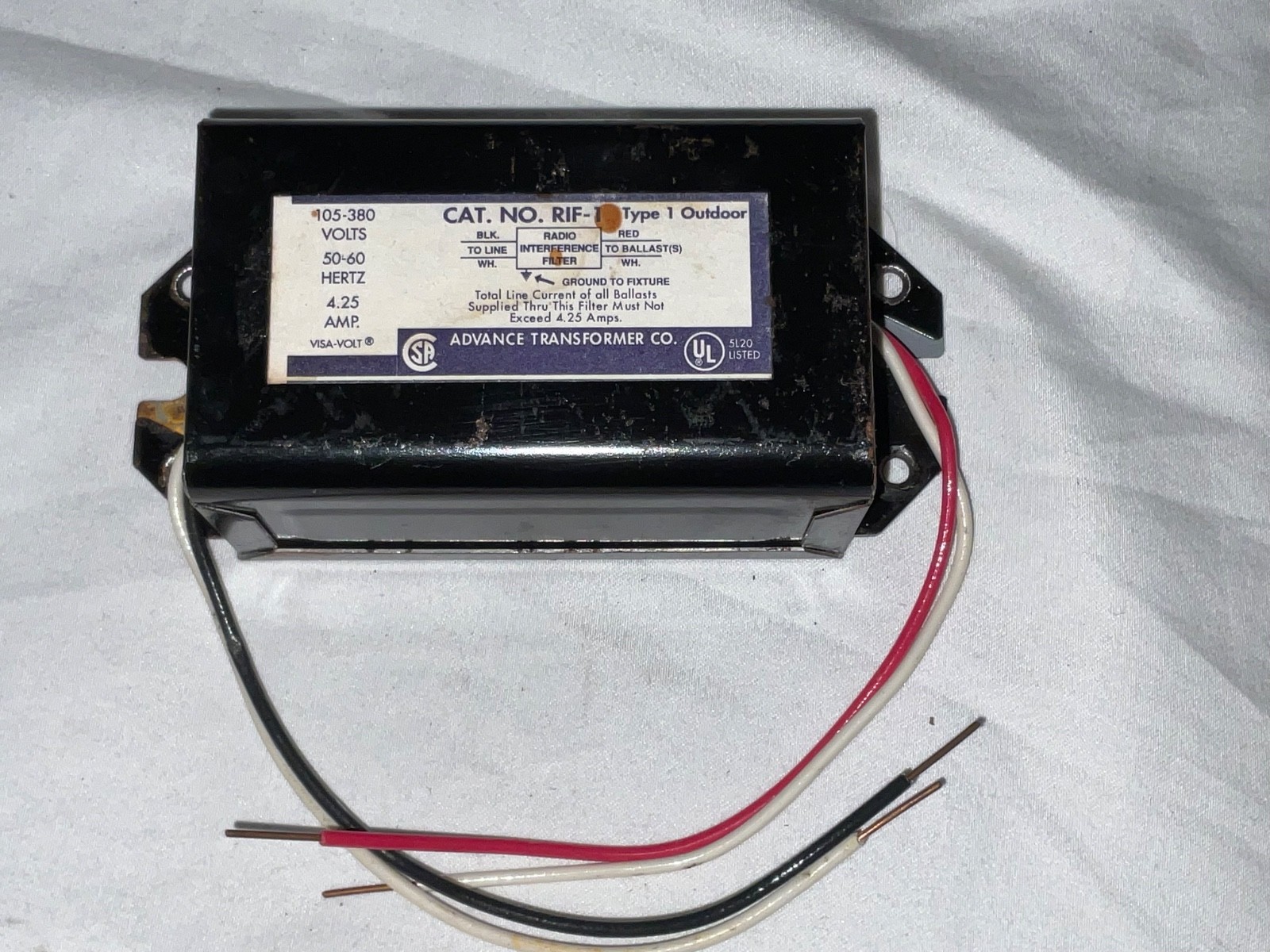 Philips Advance RIF-1 OUTDOOR 105-380V 4.25A Radio Interference Filter