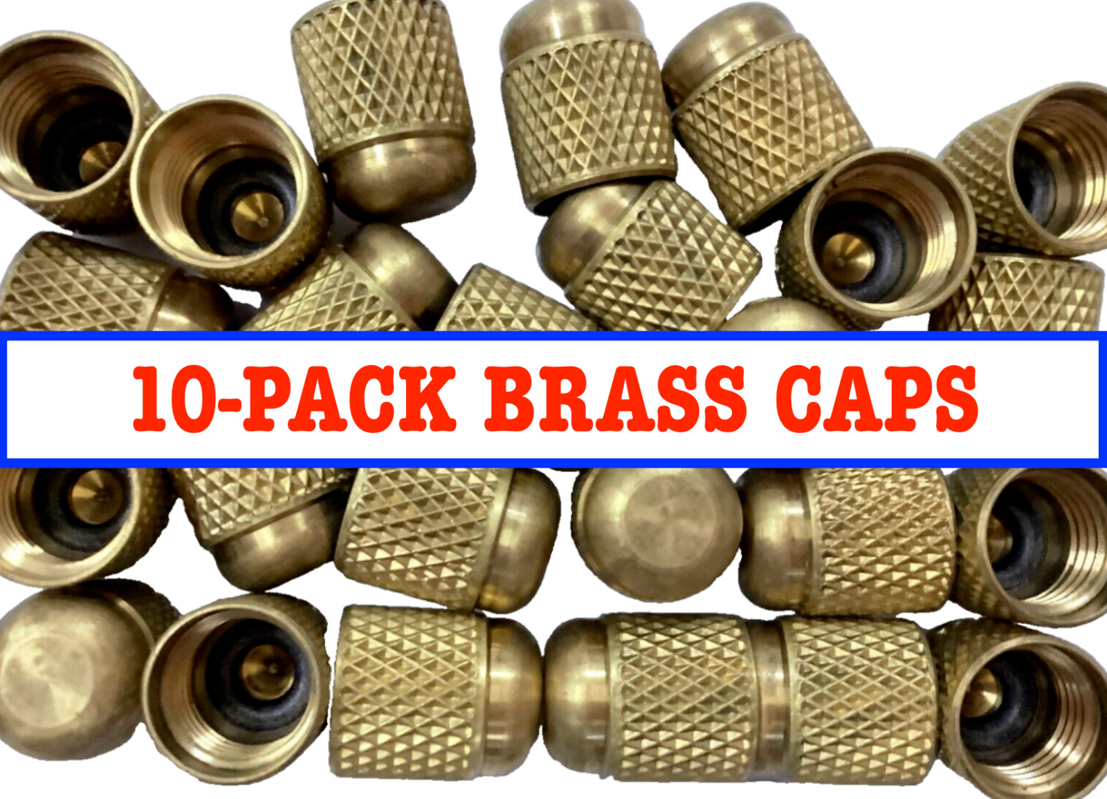 NEW Brass Caps w/ Rubber Gasket Seal to stop leaks in HVAC air-conditioner ports